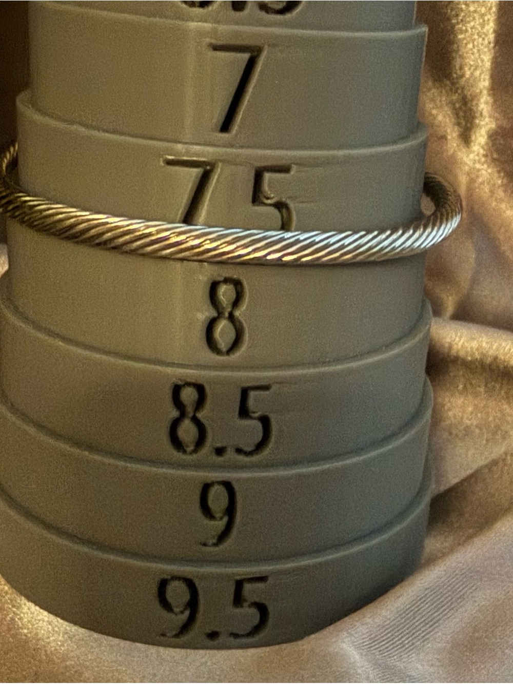 Silver-Tone Twisted Cable Open Cuff Bracelet with Gold Accents - Picture 2 of 3